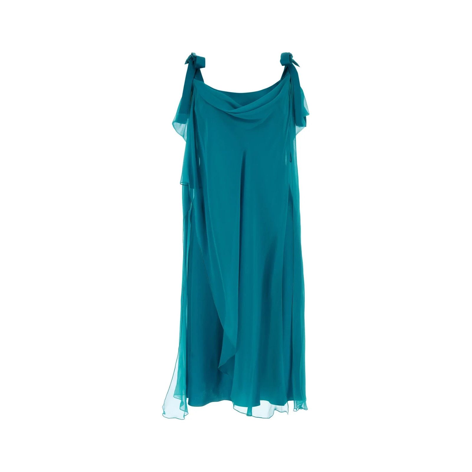 ALBERTA FERRETTI Teal Green Silk Dress New & Authentic (Wome