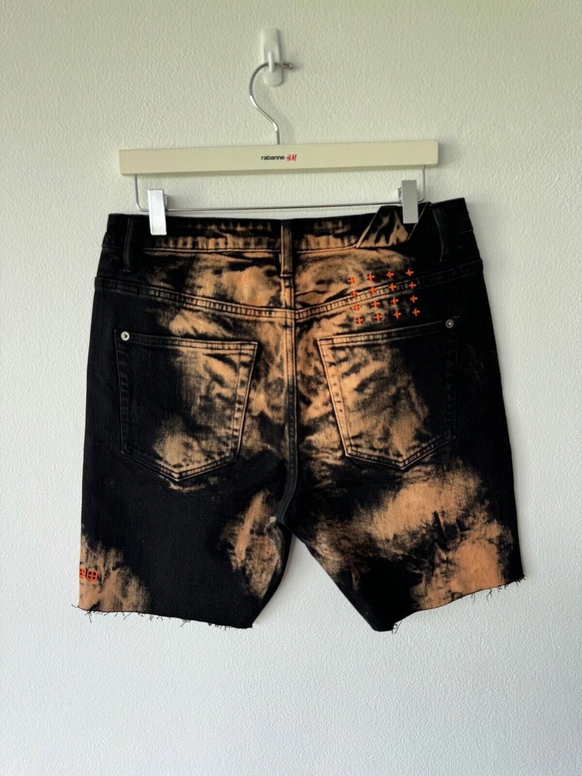 Ksubi new Ksubi mens denim jean short 32 chopper black hellfire Size US 32 / EU 48 - 3 Thumbnail
