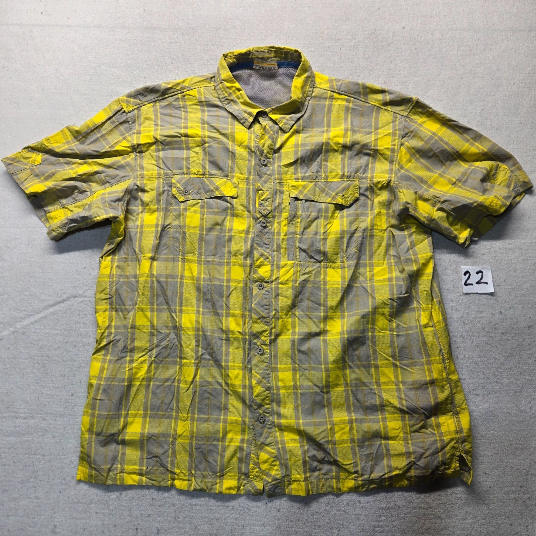 Vintage Cabela's Shirt Button-Up Plaid Yellow Nylon Breathable Pocket Vented Short Sleeve Adult Mens XL Size US XL / EU 56 / 4 - 2 Thumbnail