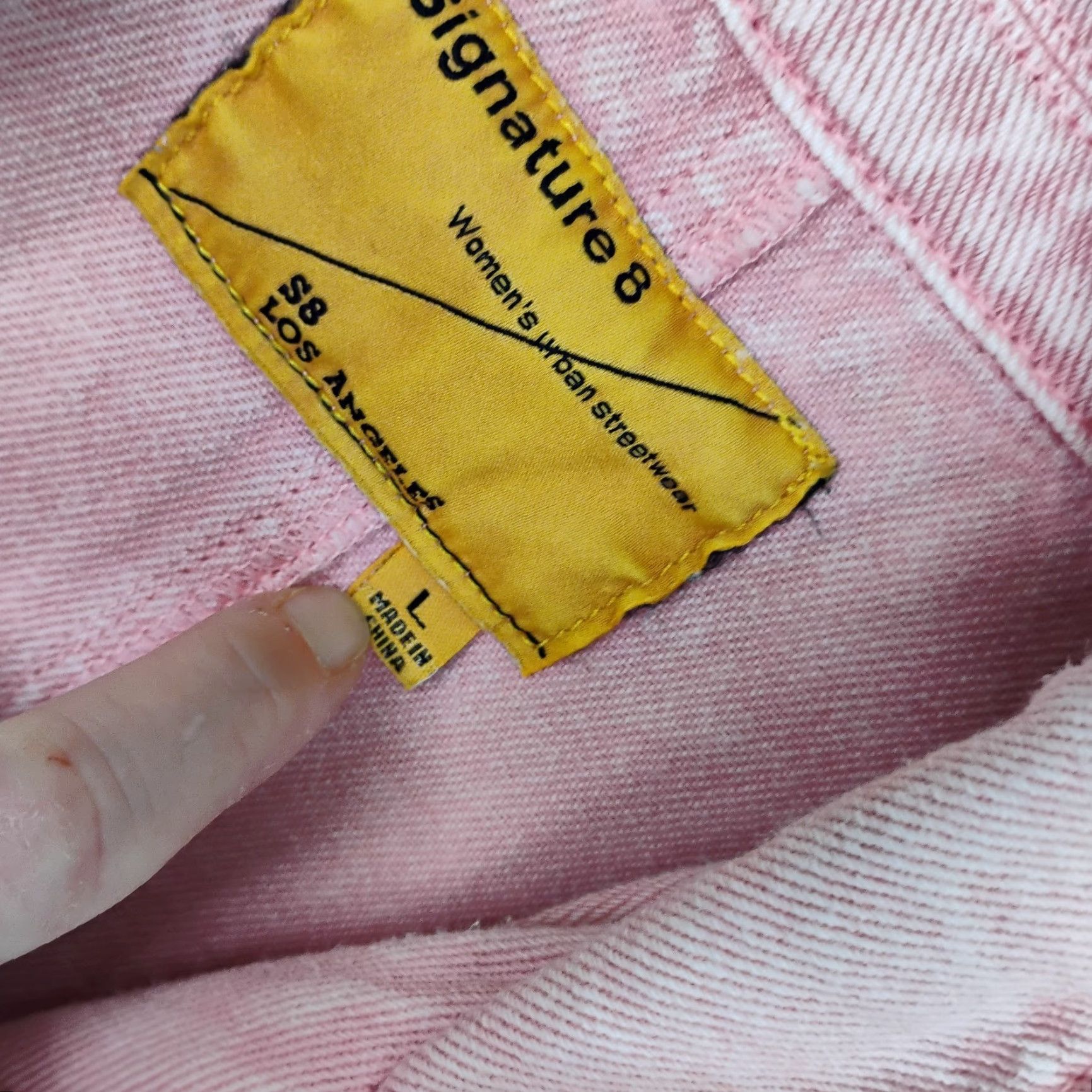 Vintage Signature 8 Coverall Jumpsuit Pink Denim Long Sleeve Button Up Large Women L One-Piece Jumpsuit Pockets Casual Spring Summer Fall Winter Vintage No Size L / US 10 / IT 46 - 4 Thumbnail