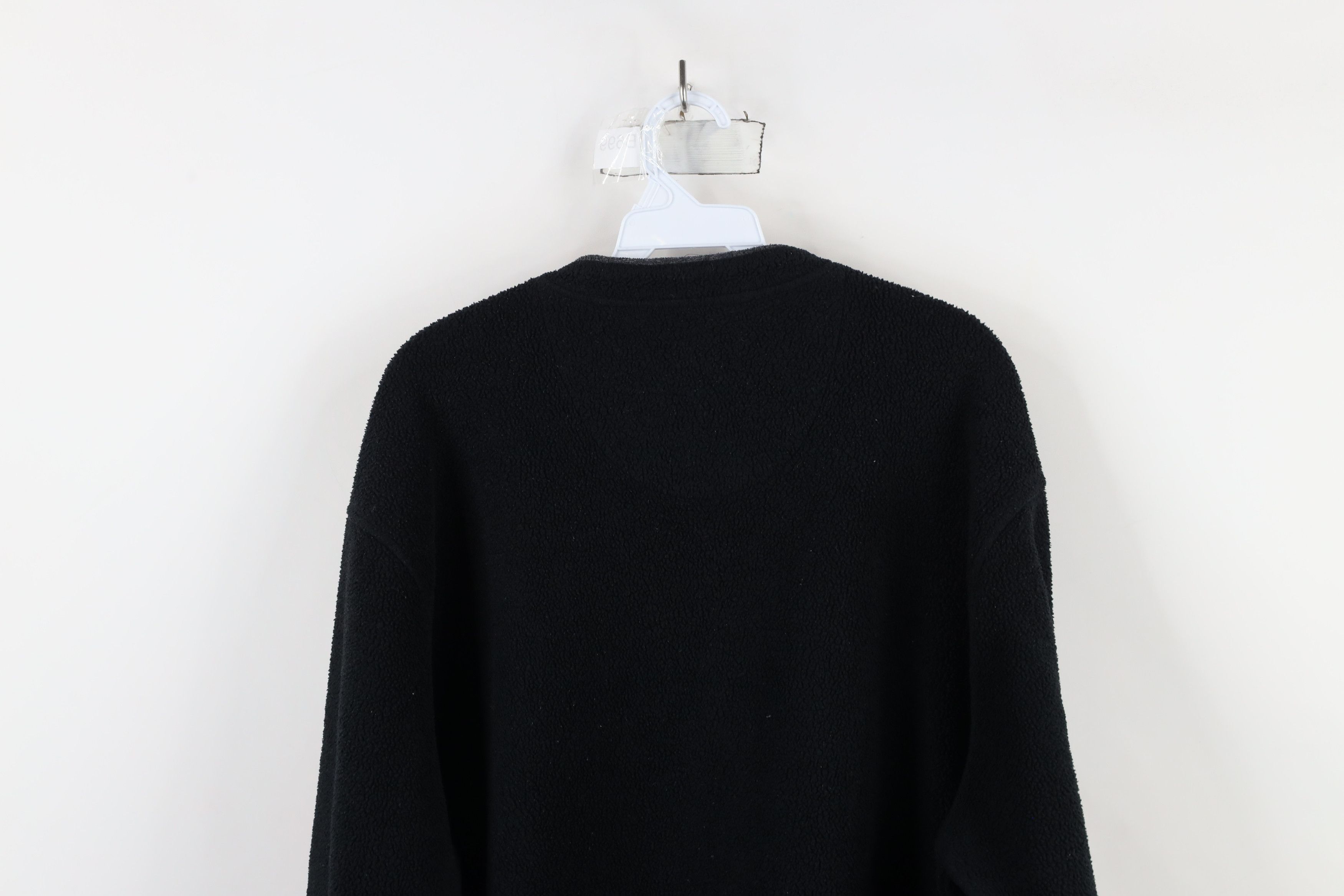 Vintage Vintage 90s Streetwear Blank Fleece V-Neck Sweater Black Size US XL / EU 56 / 4 - 9 Thumbnail