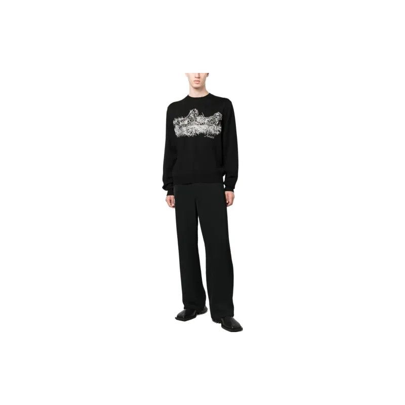 Amiri o1y0525 Logo Sweater in Black Size US S / EU 44-46 / 1 - 4 Thumbnail