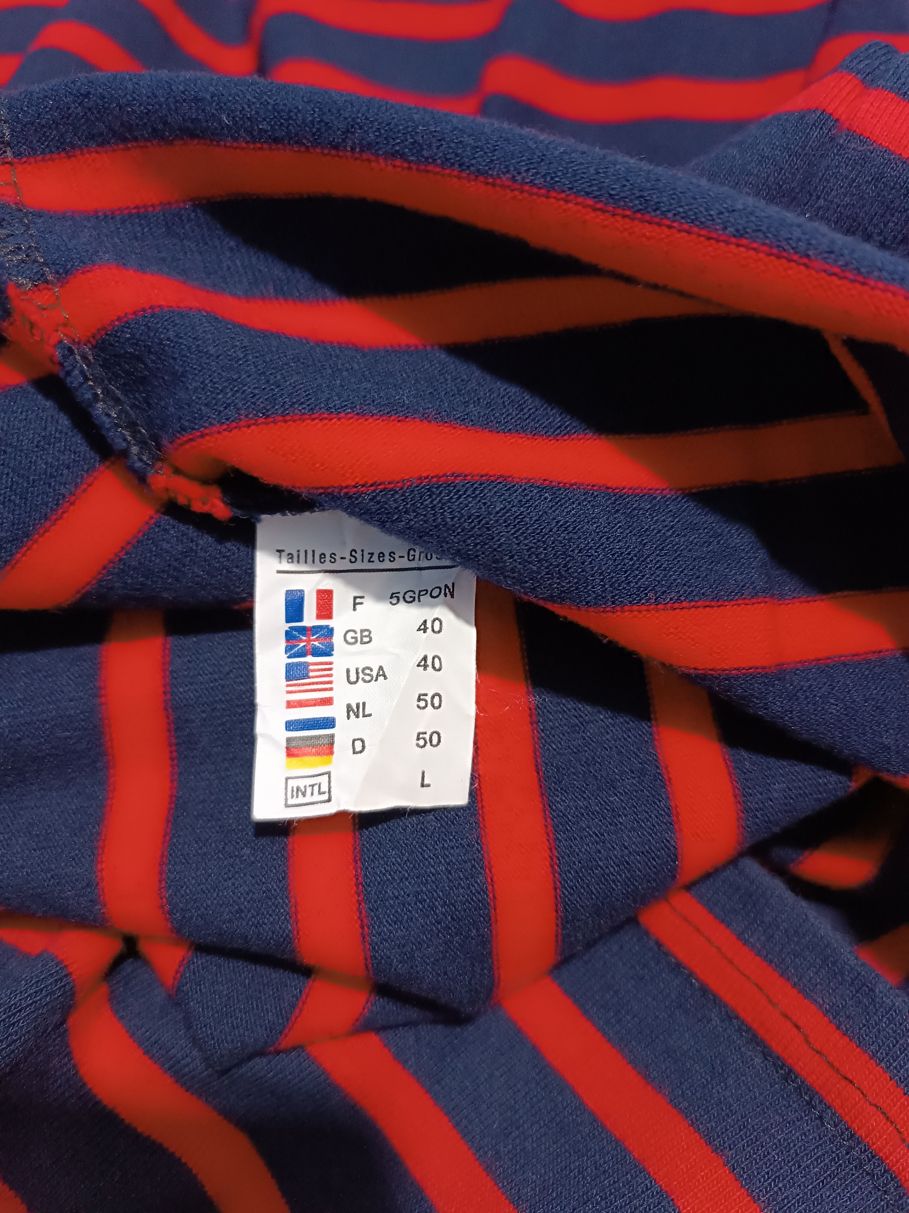 Saint James Saint James Red Blue Stripe T-shirt Nirvana Style Size US L / EU 52-54 / 3 - 6 Thumbnail