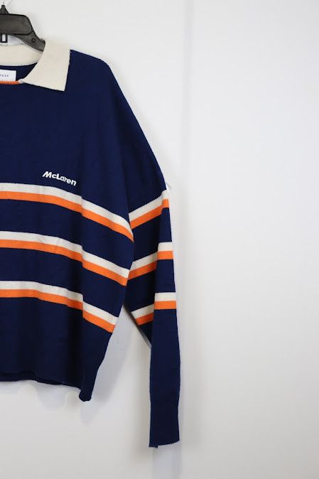 Malcolm McLaren × Rhude o1rshd Racing Knit Polo Sweater / Shirt in Black/Blue Size US L / EU 52-54 / 3 - 4 Thumbnail