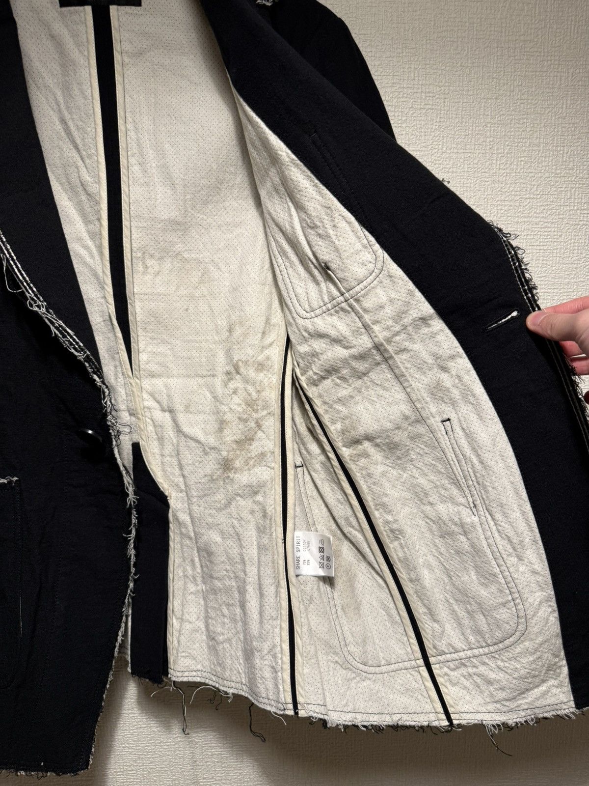 Share Spirit Homme Share Spirit HOMME FRINGED EDGES BLAZER JACKET DAMAGE Size M / US 6-8 / IT 42-44 - 7 Thumbnail