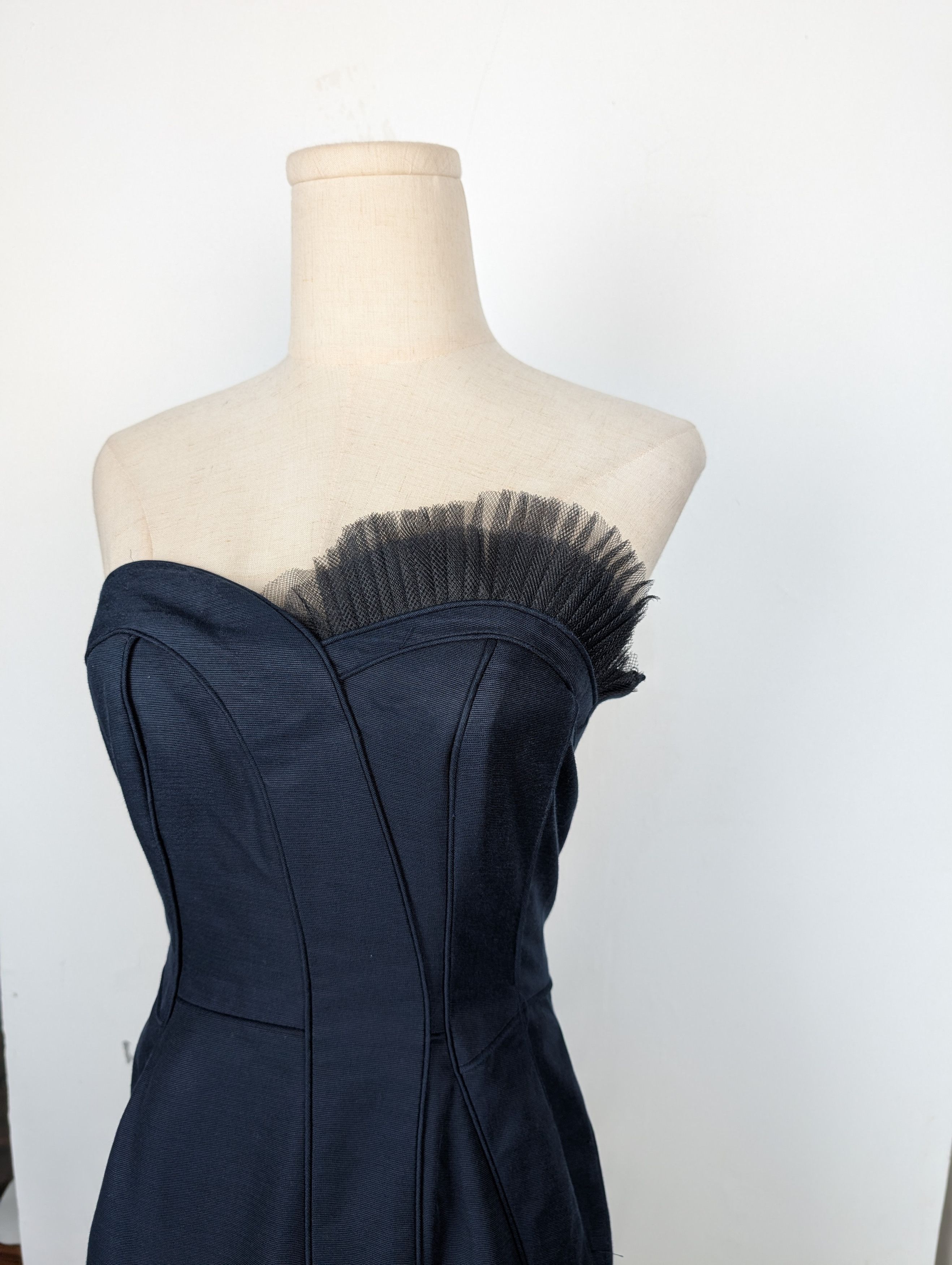 Marc by Marc Jacobs Navy Tube Dress with Ruffle Size XS / US 0-2 / IT 36-38 - 3 Thumbnail