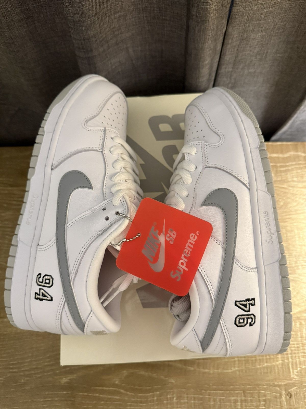 Supreme Supreme 94 Nike SB Dunk Low White Size US 9.5 / EU 42-43 - 8 Thumbnail