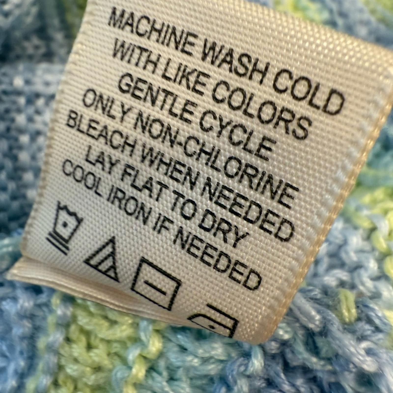 Other No Comment crochet stripe halter dress blue yellow green LG Size L / US 10 / IT 46 - 7 Thumbnail