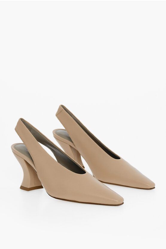 image of Bottega Veneta Lambskin Almond Pumps In Beige Shoes, Women's (Size 6)