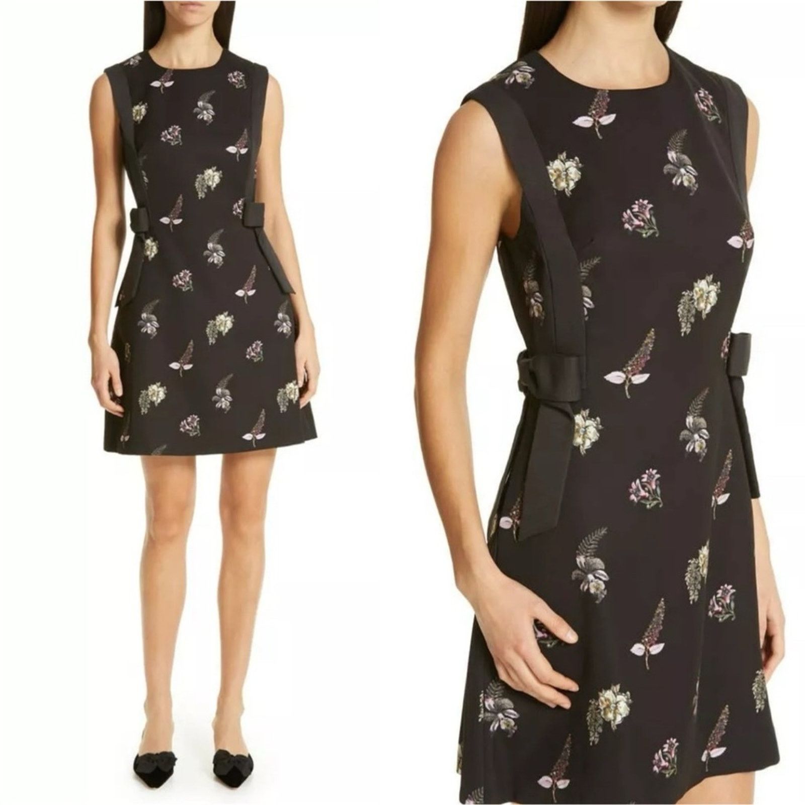 Ted Baker Ted Baker Lalima Pirouette Bow Mini Dress Sleeveless Floral Size S / US 4 / IT 40 - 1 Thumbnail