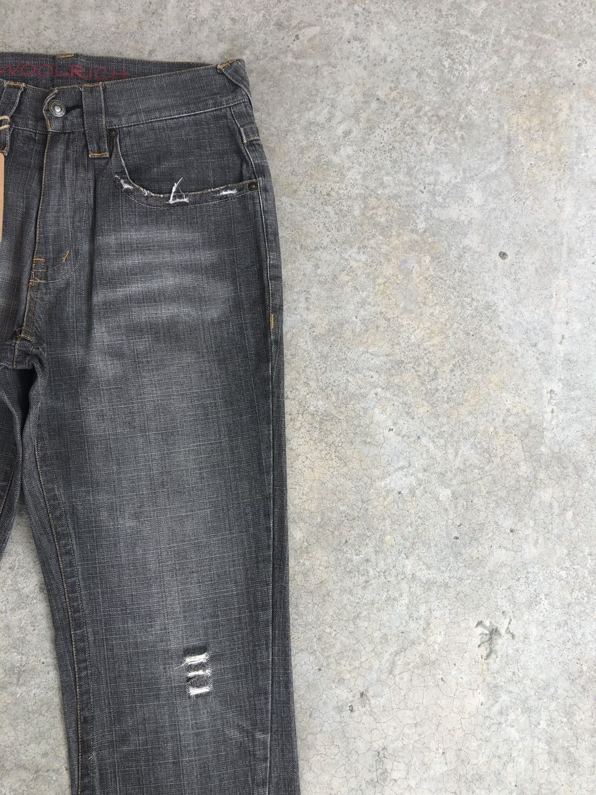 If Six Was Nine Japanese Woolrich Flared Jeans Distressed Denim Size US 31 - 5 Thumbnail