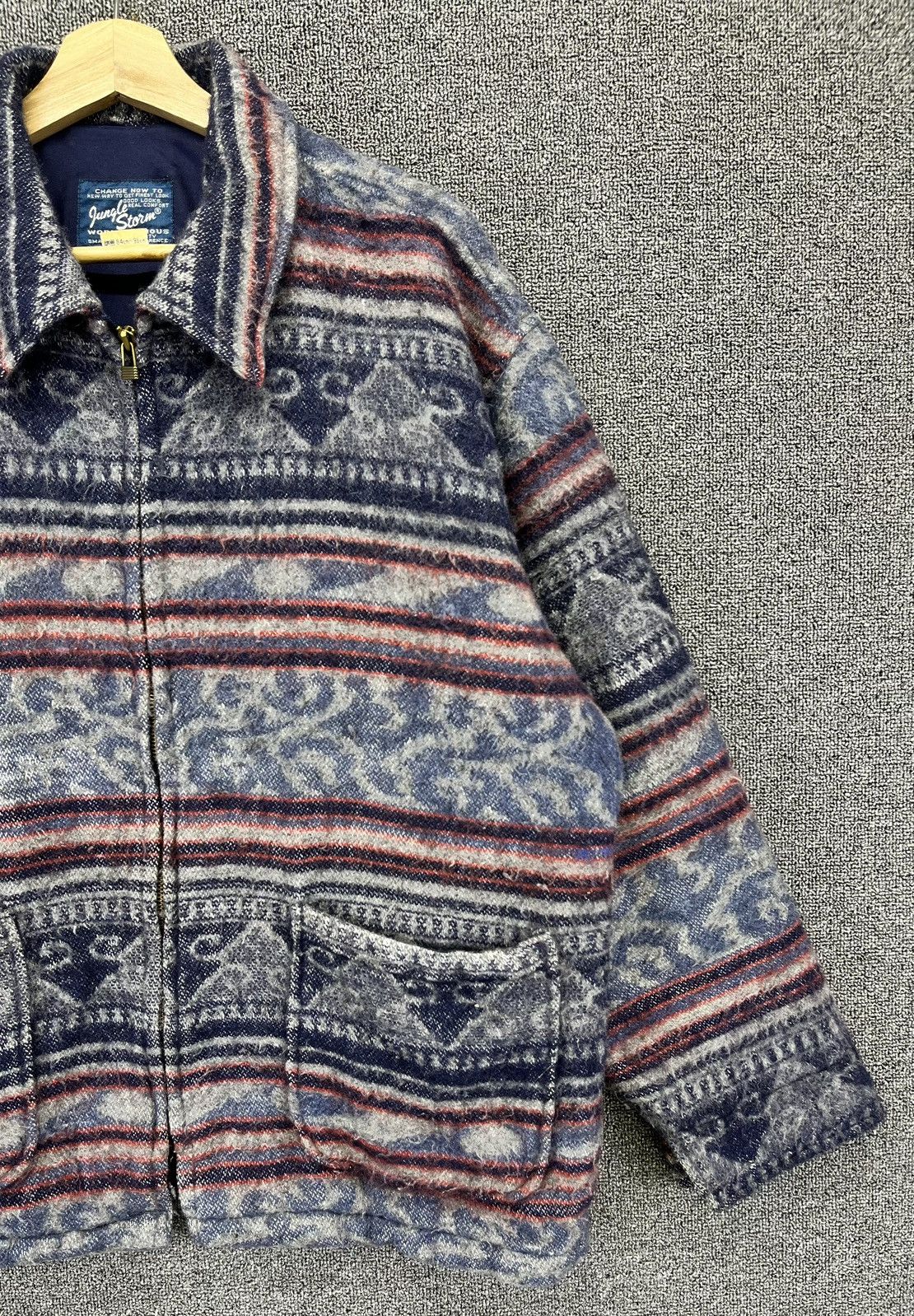 Japanese Brand Vintage Jungle Storm Navajo Wool Jacket Size US L / EU 52-54 / 3 - 4 Thumbnail