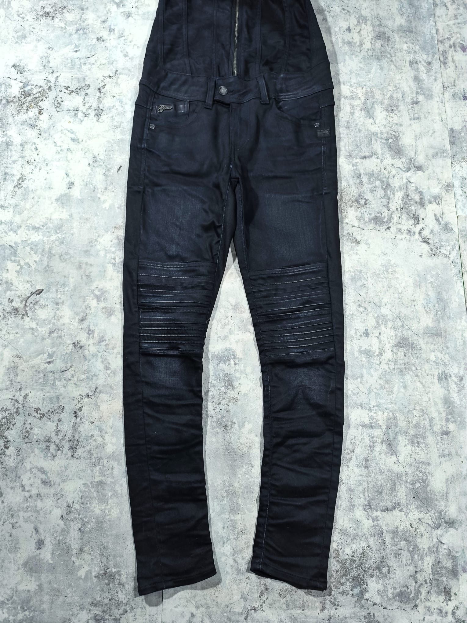 G-Star Gstar Pilot Denim JumpSuit Moto Girl Racer Avantgarde Size 30" / US 8 / IT 44 - 3 Thumbnail