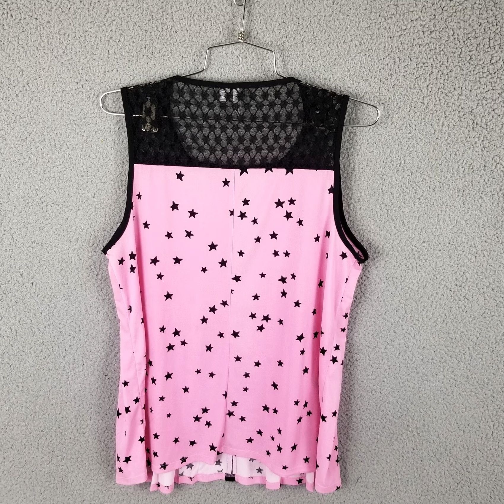 Vintage Elle Tank Shirt Womens Small Pink Star Lace Trim top Size S / US 4 / IT 40 - 3 Thumbnail