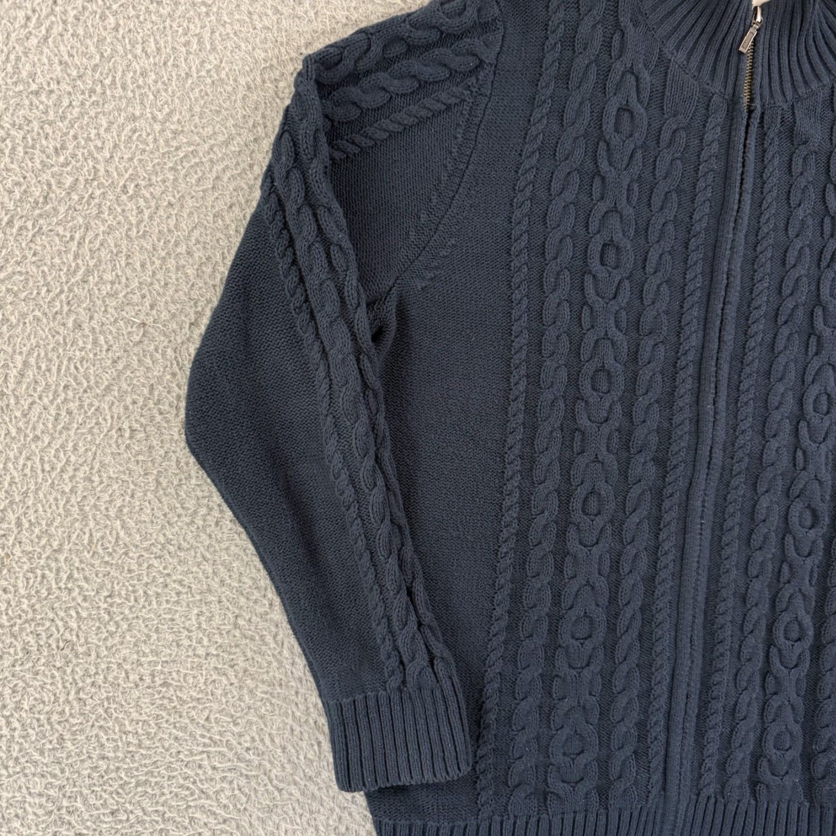 Vintage VINTAGE LL Bean Sweater Womens 1X Blue Full Zip Long Sleeve Cable Knit Cardigan Outdoor Size XL / US 12-14 / IT 48-50 - 4 Thumbnail