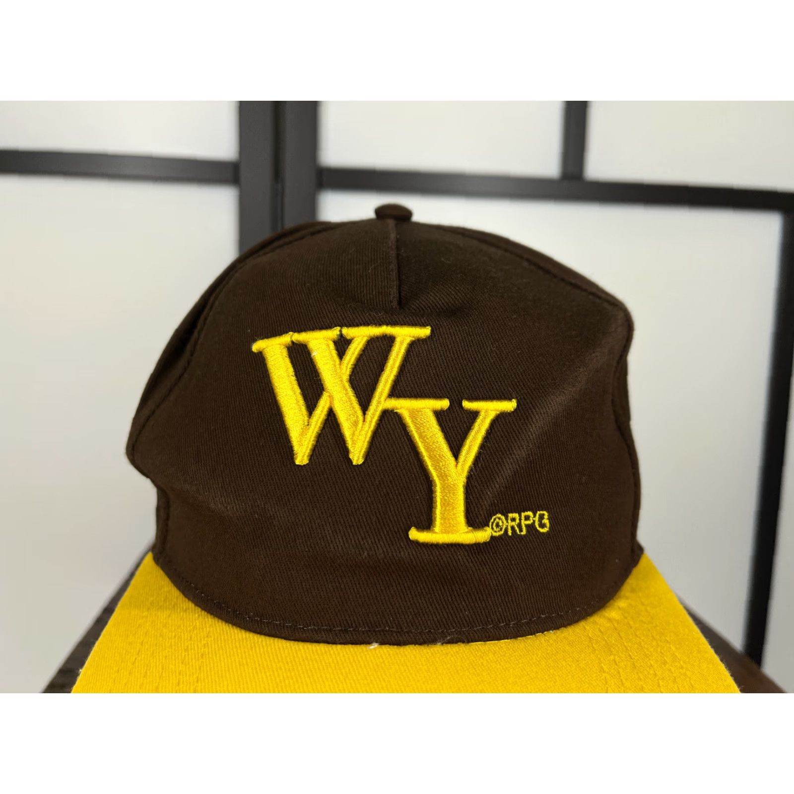 Vintage Wyoming Hat Cap Snap Back Adult One Size Brown Yellow RPG Souvenirs Cotton Blend Cap Mens State Hat Snapback Adjustable Twill Cotton Baseball Size ONE SIZE - 2 Thumbnail