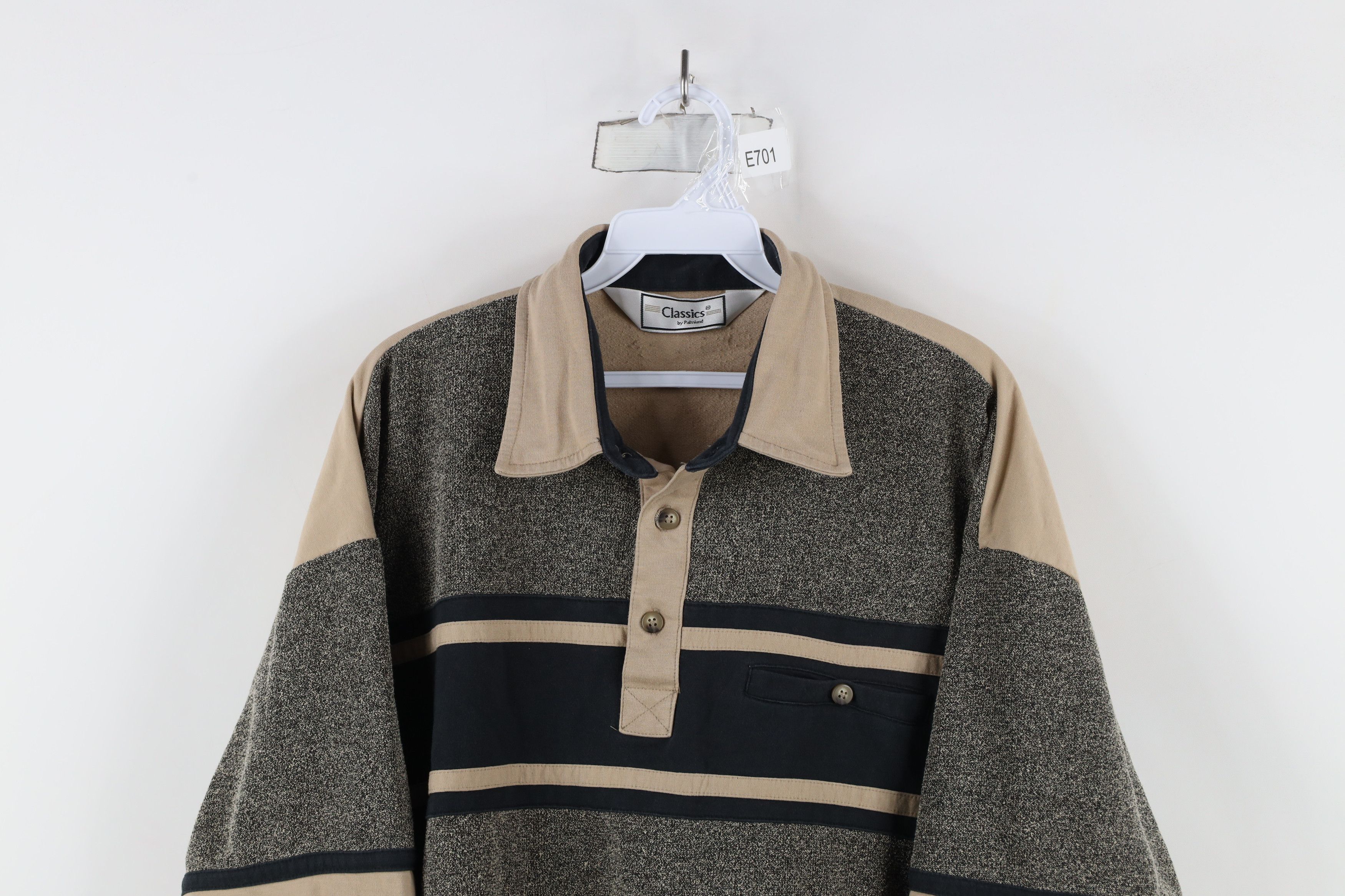 Vintage Vintage 90s Streetwear Block Collared Pullover Polo Shirt Size US L / EU 52-54 / 3 - 2 Thumbnail