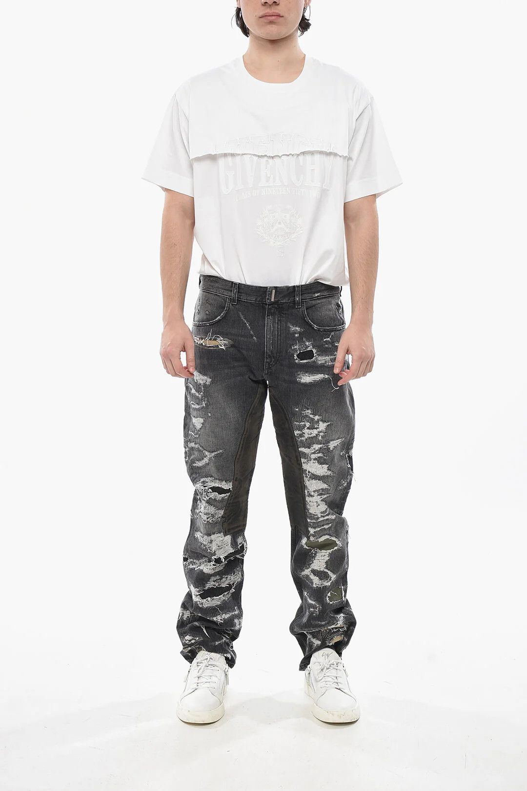 Givenchy og1mm0326 Distressed Regular Fit Jeans in Grey Size US 36 / EU 52 - 4 Thumbnail