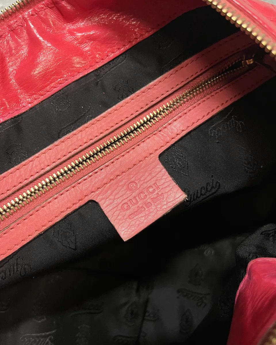 Gucci 2000s Gucci Pink Leather Hysteria Babouska Handle Bag by Frida Giannini Size ONE SIZE - 9 Thumbnail