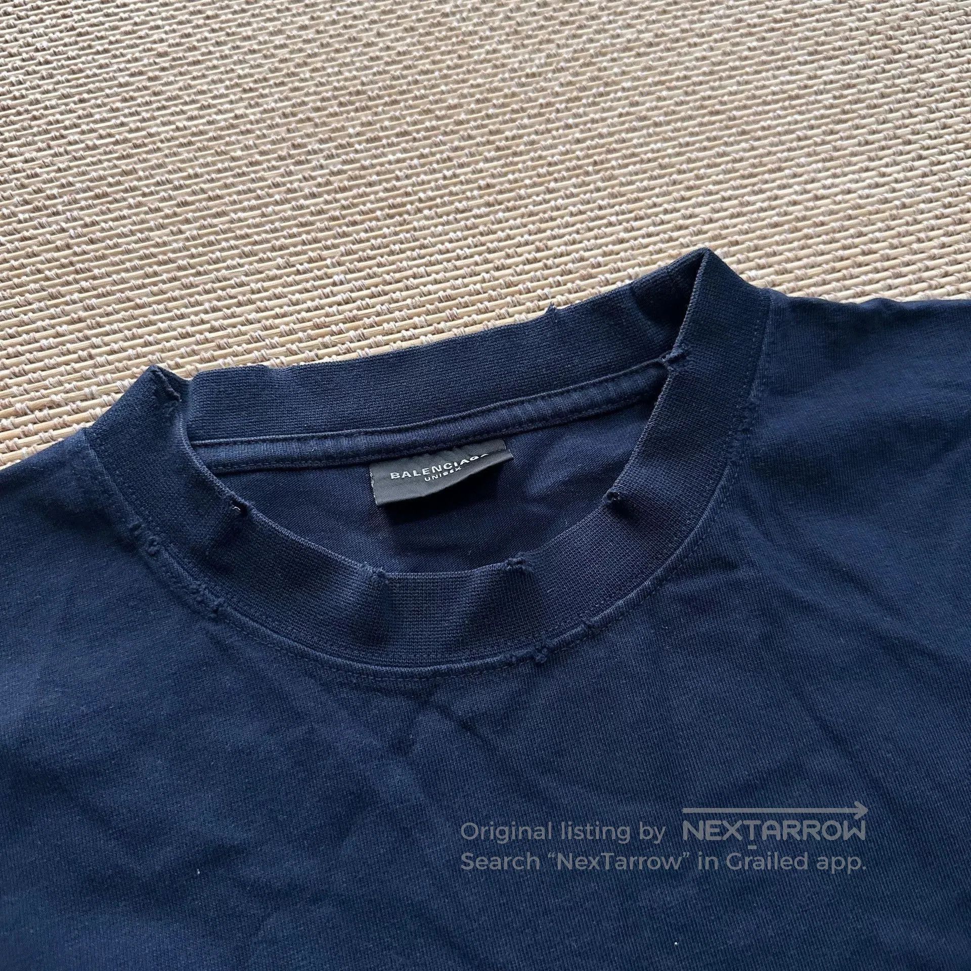 Balenciaga Balenciaga Distressed Blue Short Sleeve Tee. Size US S / EU 44-46 / 1 - 3 Thumbnail