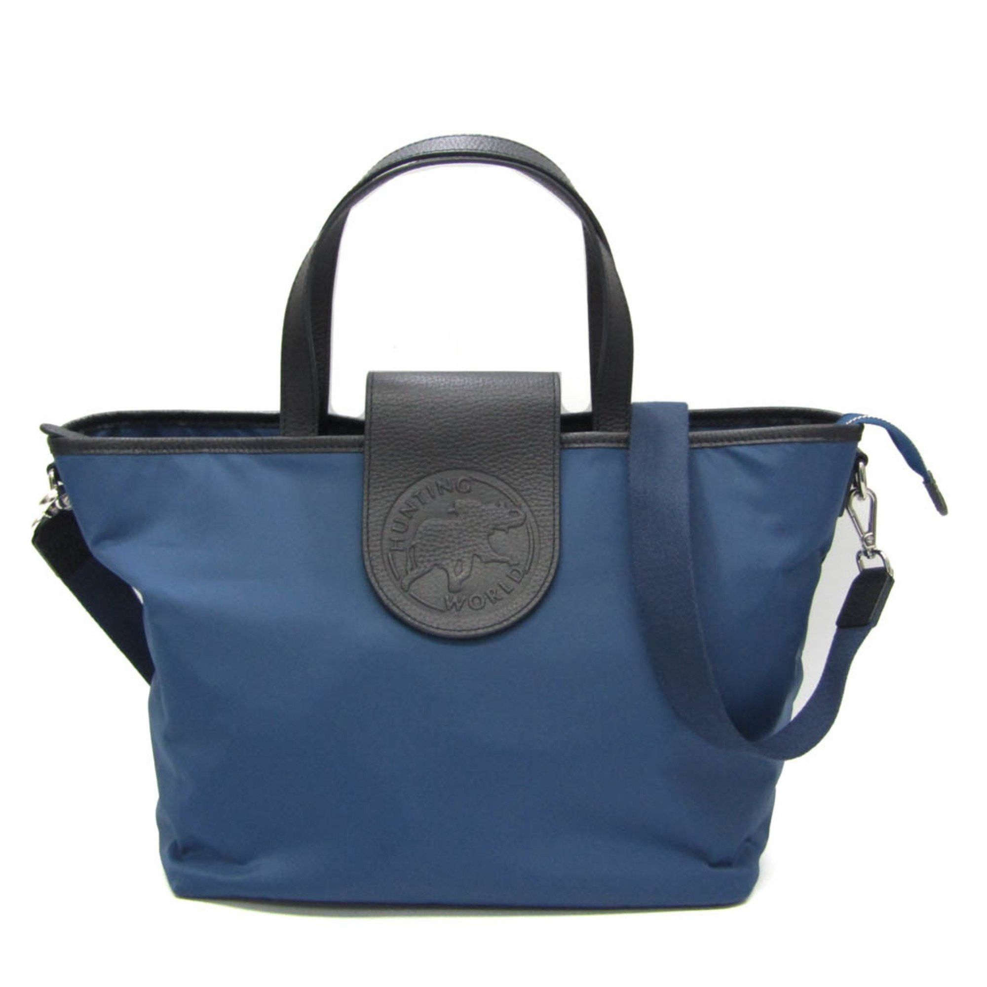 HUNTING WORLD Tote Dark high quality Navy Black Nylon Found Handle