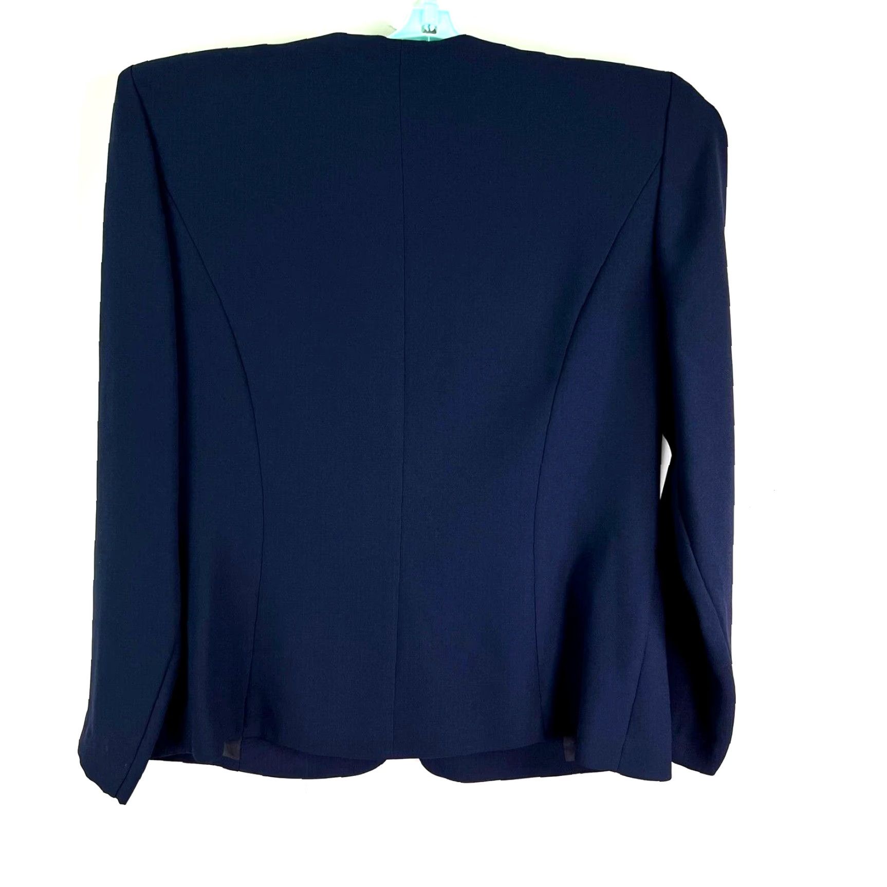 Karen Millen Karen Miller Blazer Womens Size 16 Blue Floral Embroidered Sequin 100% Polyester Lined Shawl Front One-Button Regular Fit Jacket Vintage: No Size XXL / US 16-18 / IT 52-54 - 6 Thumbnail