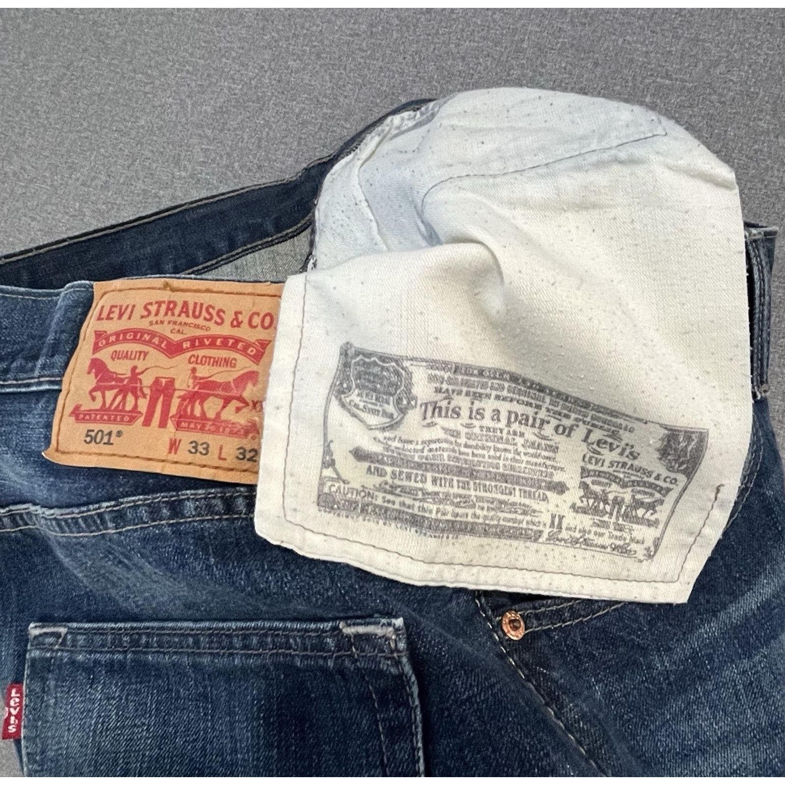 Levi's Levi's Jeans Men 33x32 Blue 501 Button Fly Straight Leg Size US 33 - 8 Thumbnail