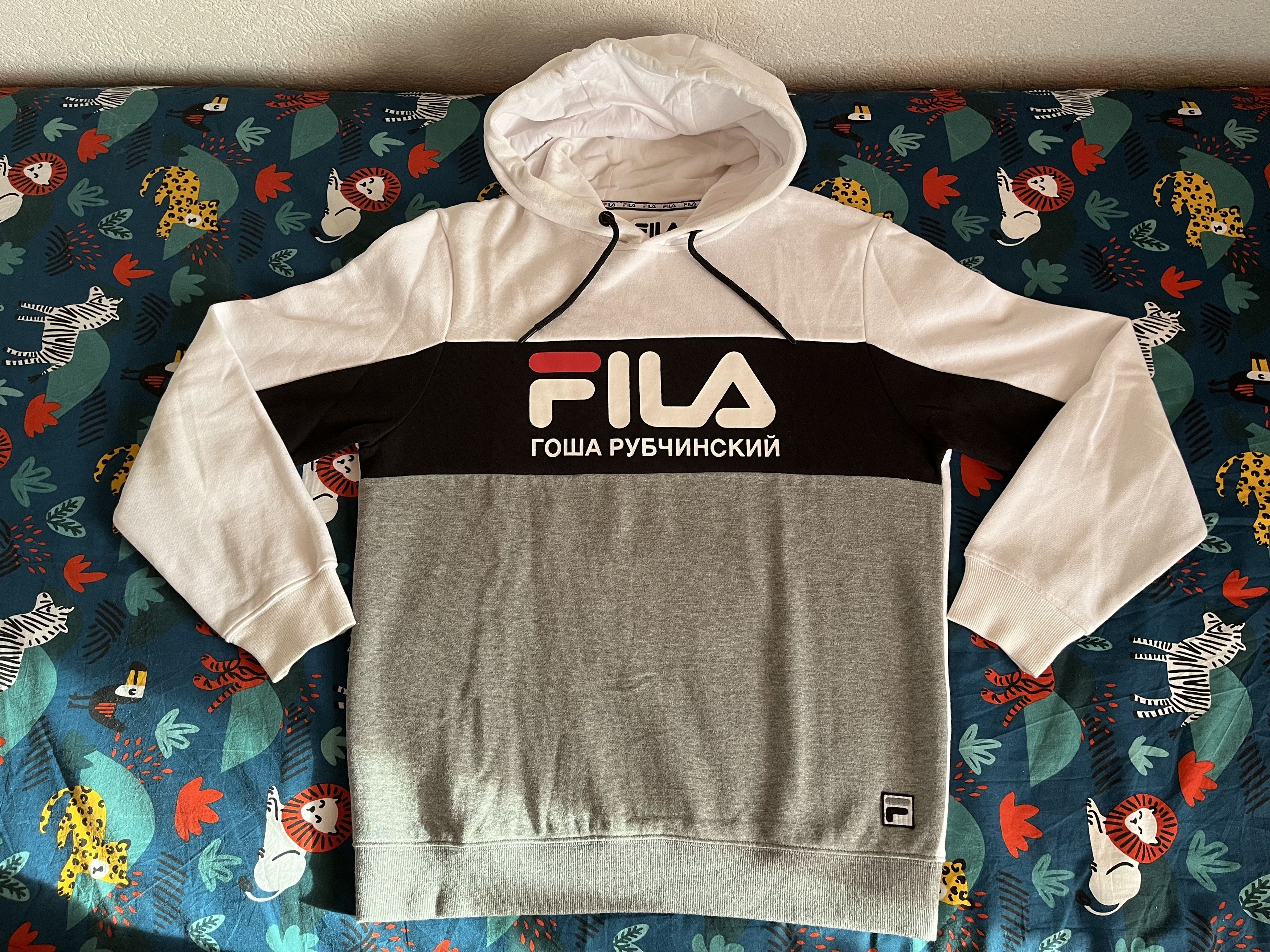 Fila Gosha Rubchinskiy Dover Street Market exclusive hoodie white navy grey Grailed