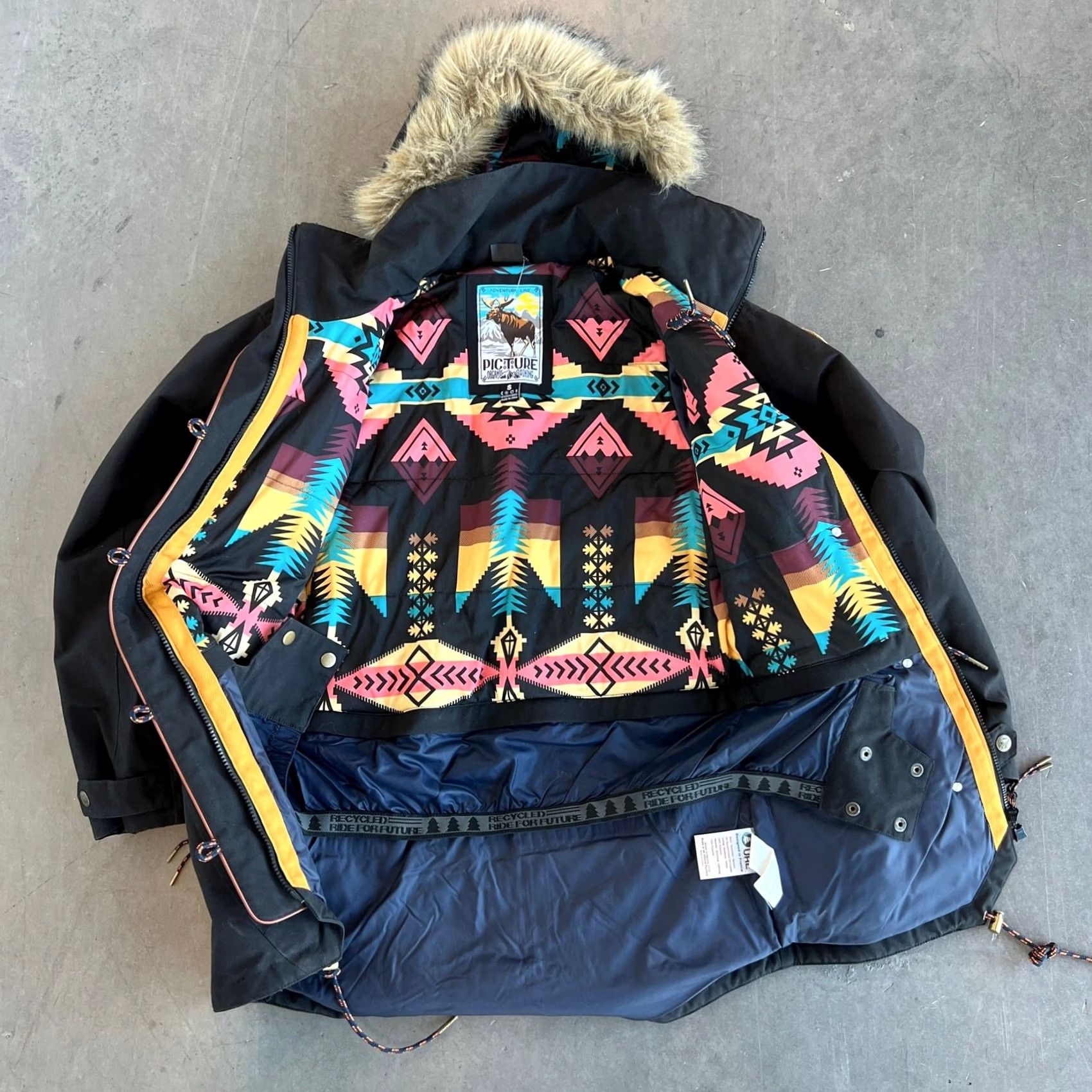 Vintage Picture Organic Clothing Jacket Women Winter Hooded Black Lined Fur Ski Snowboard Coat Small Regular Size S Size S / US 4 / IT 40 - 3 Thumbnail