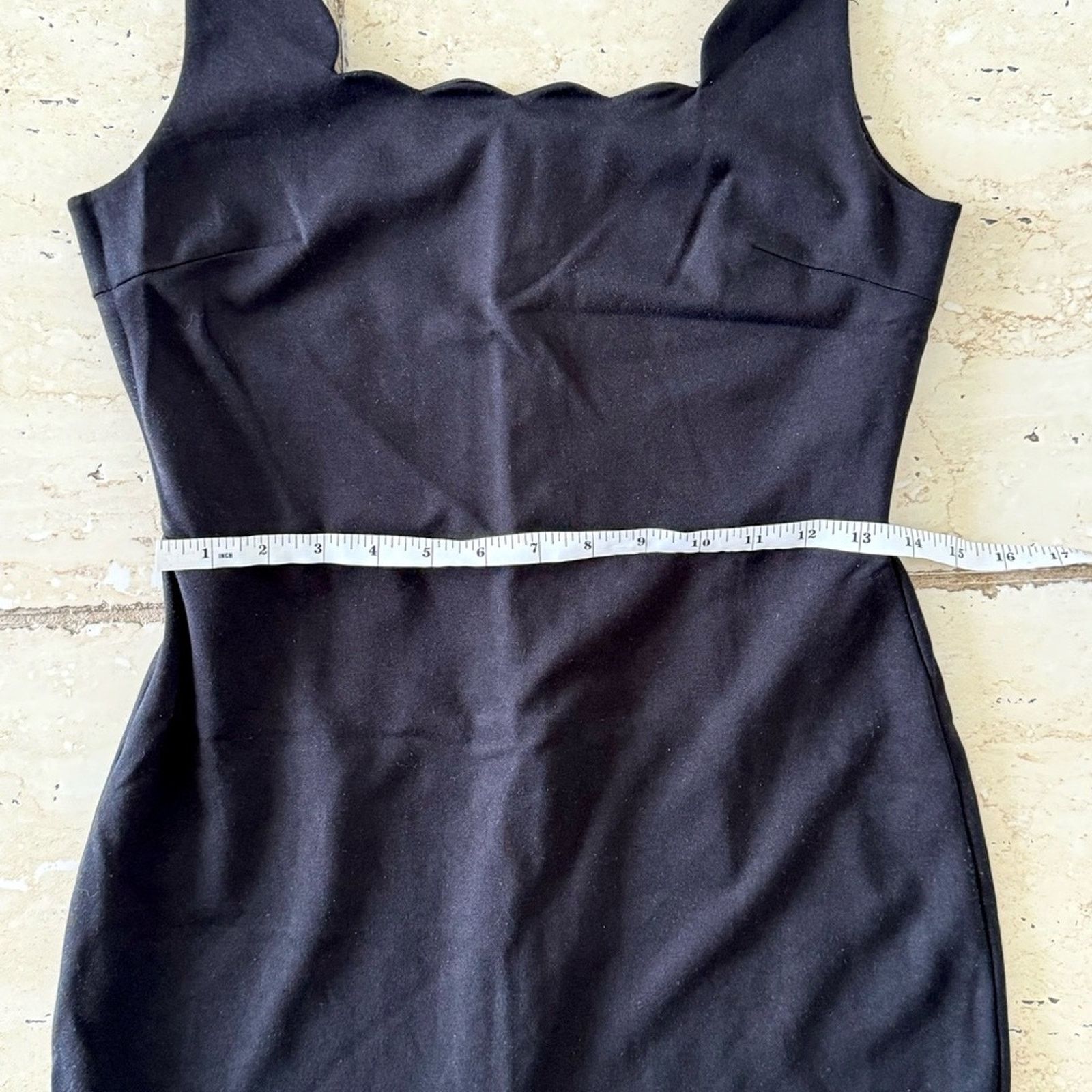 AQUARAMA AQUA Black Scalloped neckline dress, Size L Size L / US 10 / IT 46 - 6 Thumbnail