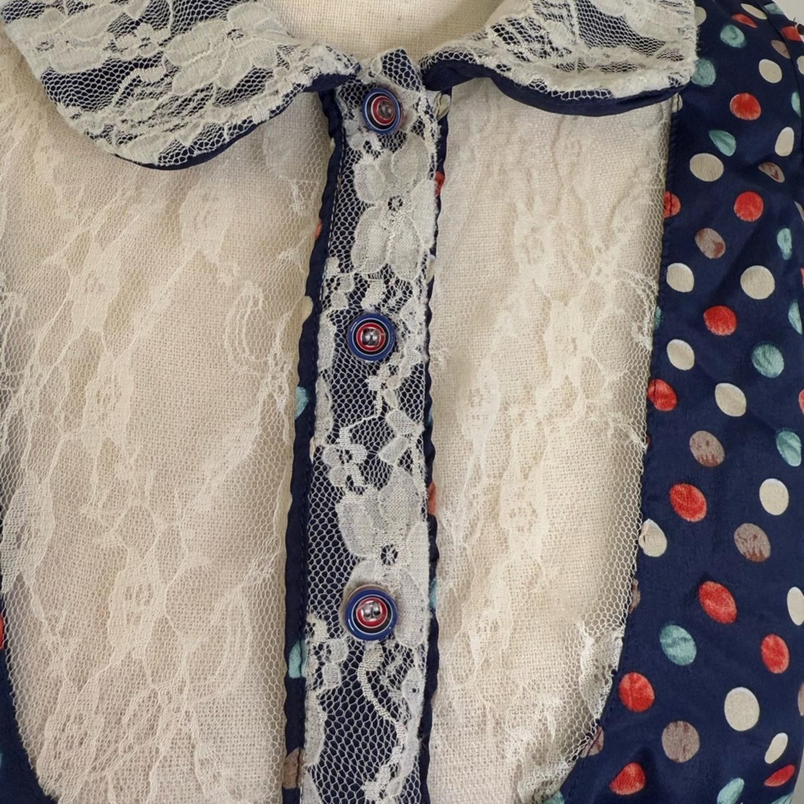 Other Dorothy USA Polka Dot Sleeveless Dress Lace semi sheer SZ LG Size L / US 10 / IT 46 - 3 Thumbnail