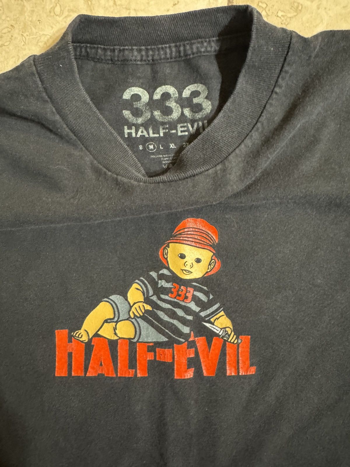 Half Evil Half Evil baby with knife shirt Size US M / EU 48-50 / 2 - 3 Thumbnail
