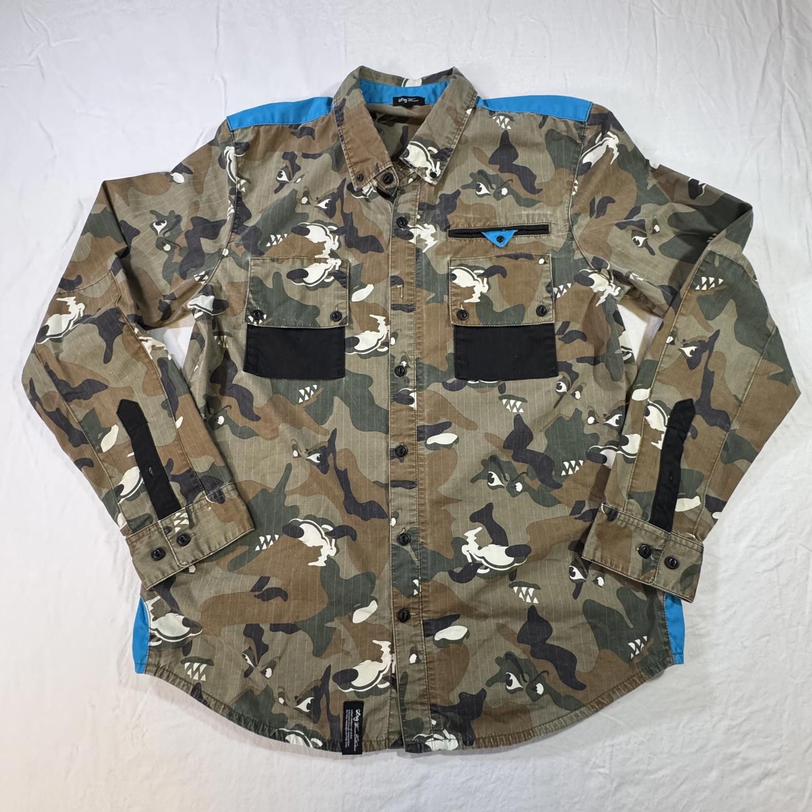 LRG LRG Lifted Research Group Wolfland Camo Shirt Mens L Long Size US L / EU 52-54 / 3 - 5 Thumbnail