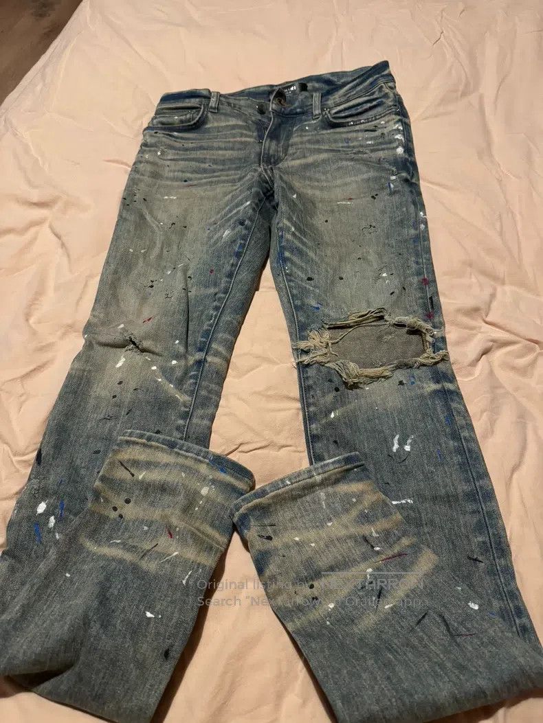 Amiri Amiri Splatter Effect Destroyed Denim Pants Size US 30 / EU 46 - 3 Thumbnail