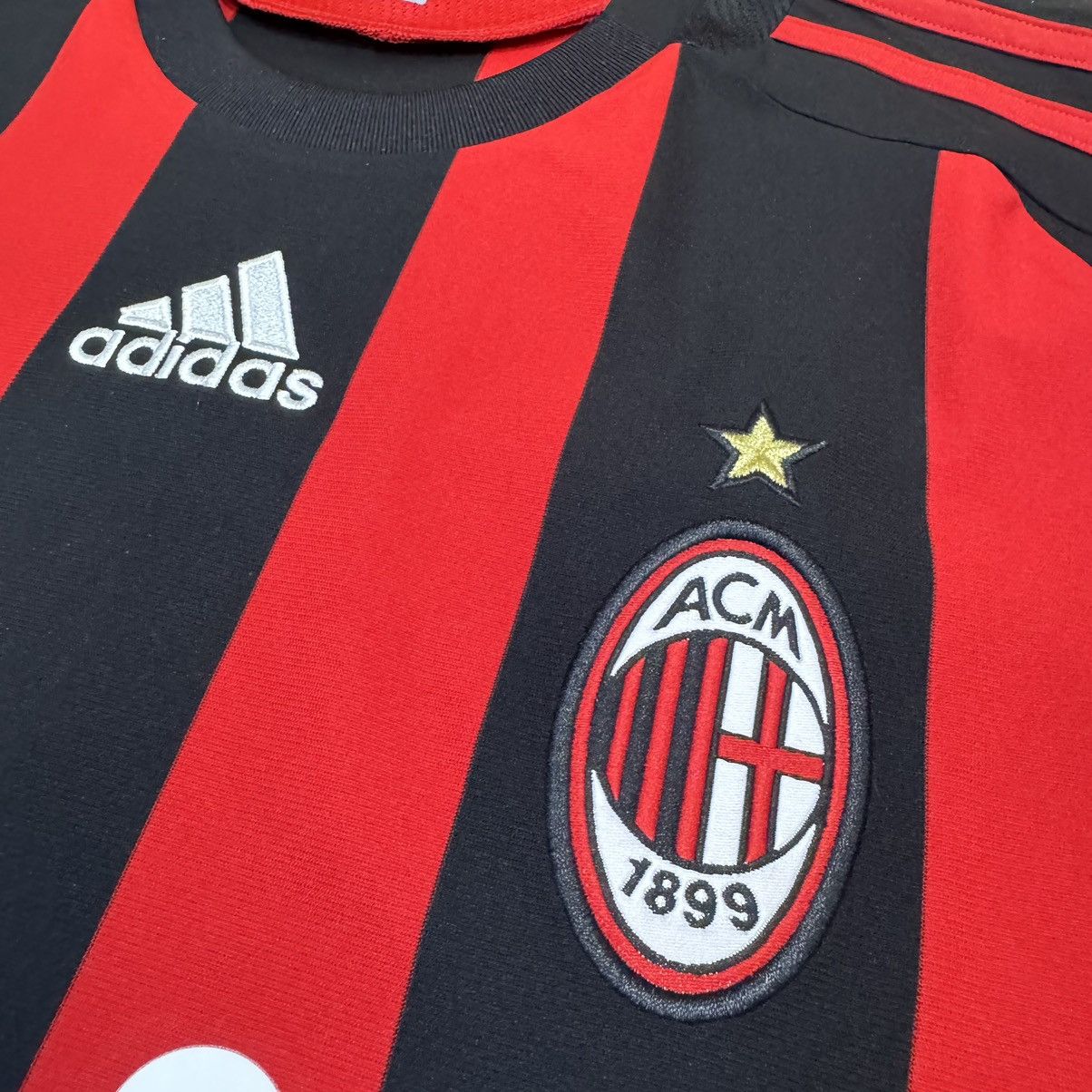 Adidas AC Milan 08/09 longsleeves home shirt #32 Beckham Size US M / EU 48-50 / 2 - 7 Thumbnail