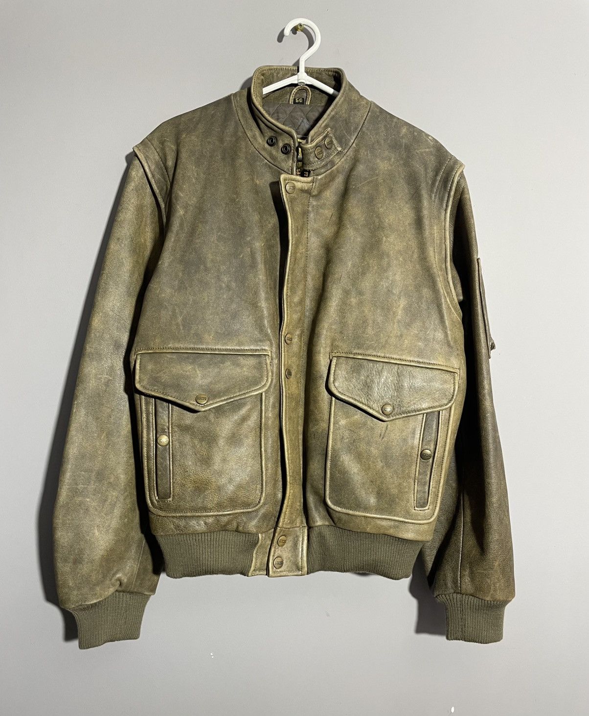 Japanese Brand × Vintage Vintage IXS Leather MA-1 style Bomber Jacket Avant Gard Size US M / EU 48-50 / 2 - 4 Thumbnail
