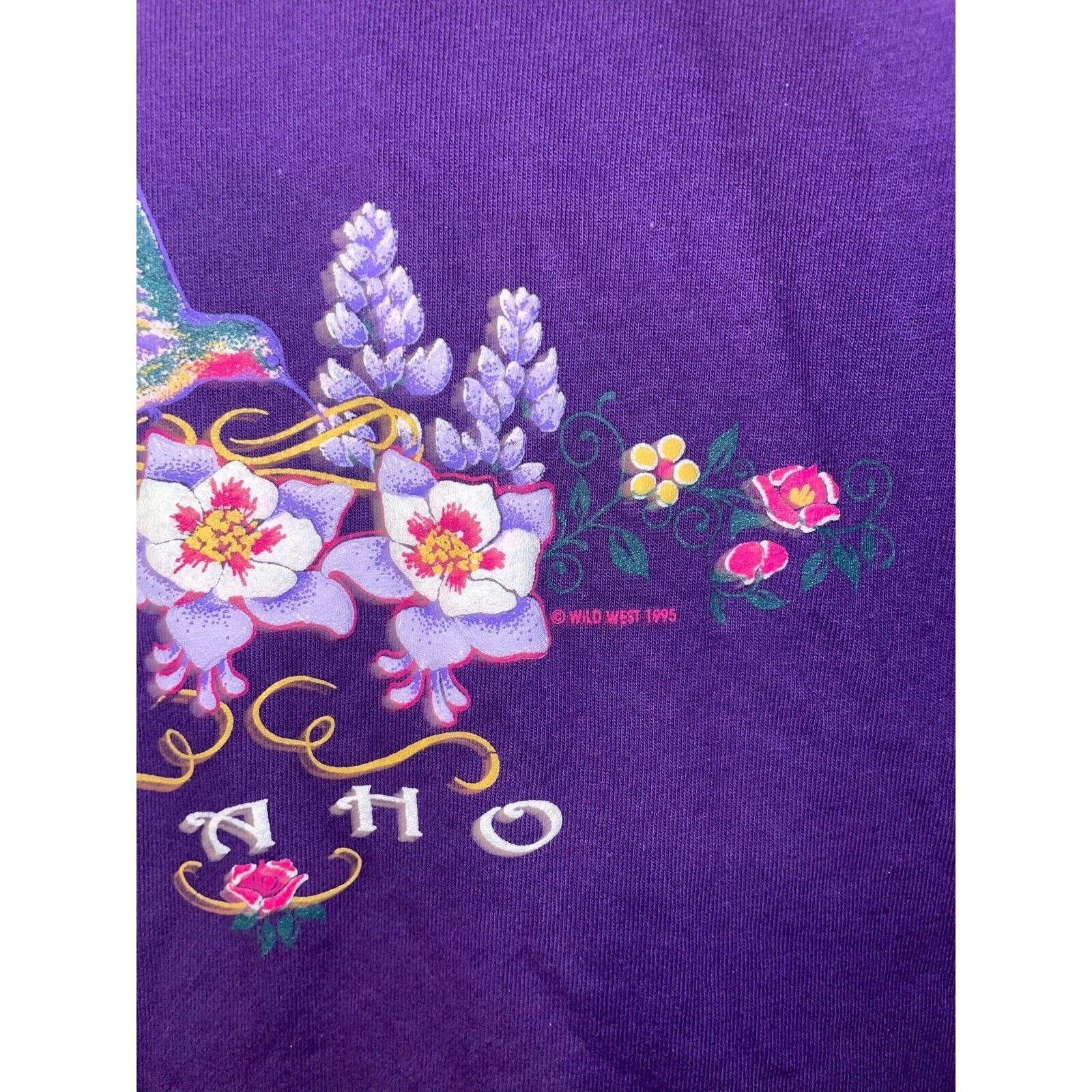 Jerzees Vintage Idaho Shirt Flowers Flower Graphic Tee VTG 90s L Size US L / EU 52-54 / 3 - 4 Thumbnail
