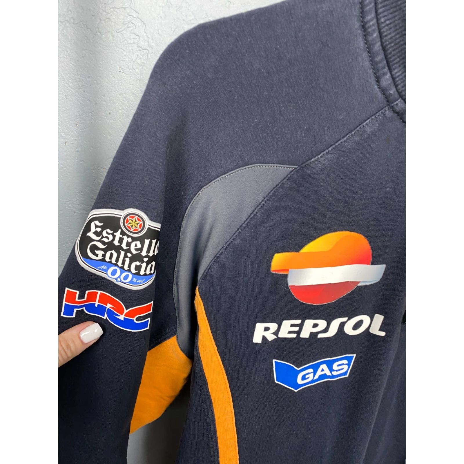 Honda Honda Racing Team Vintage 1/4 Zip Sweatshirt Mens XL Blue Size US XL / EU 56 / 4 - 3 Thumbnail