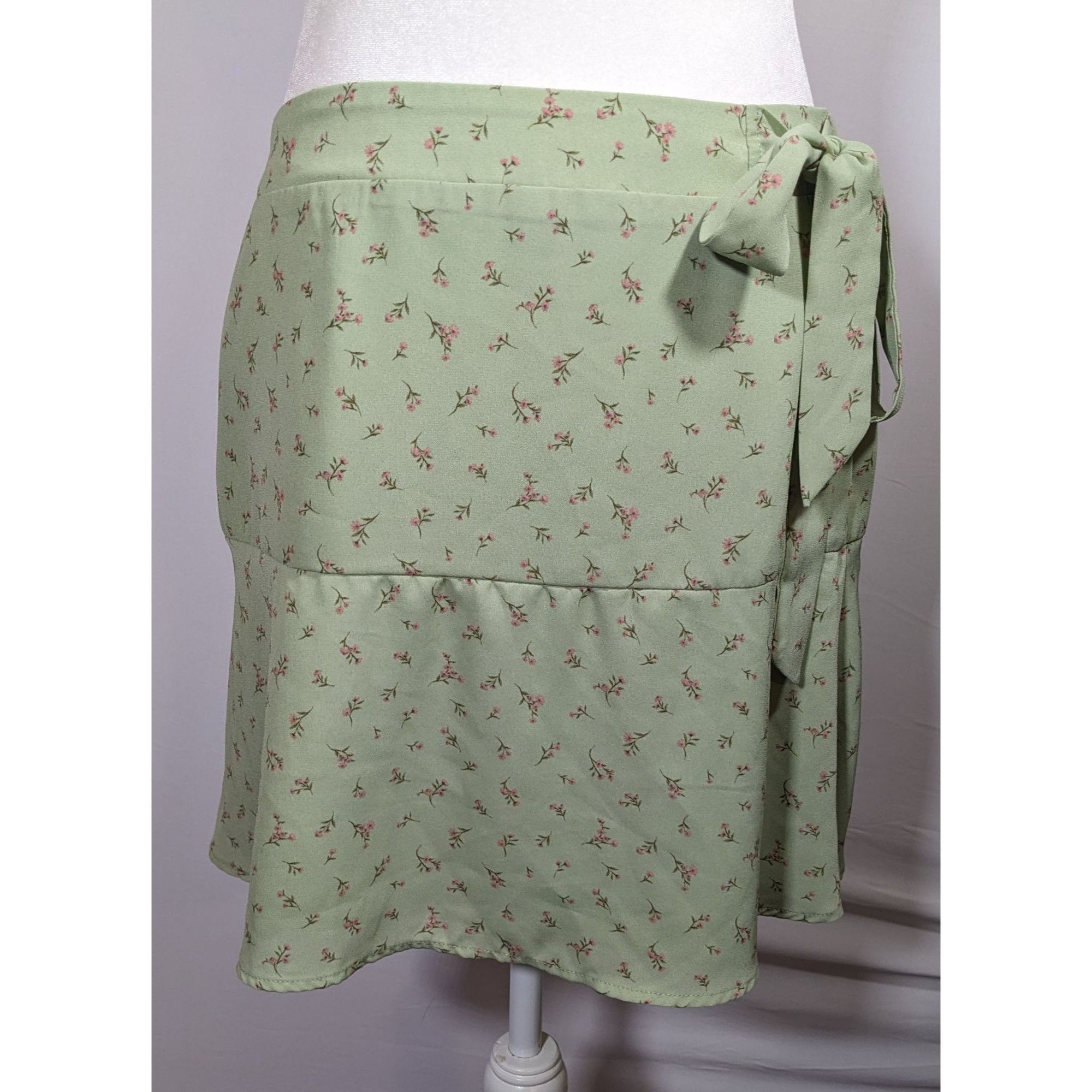 Other Paper Crane Cottagecore Green Floral Skirt Size 30" / US 8 / IT 44 - 6 Thumbnail