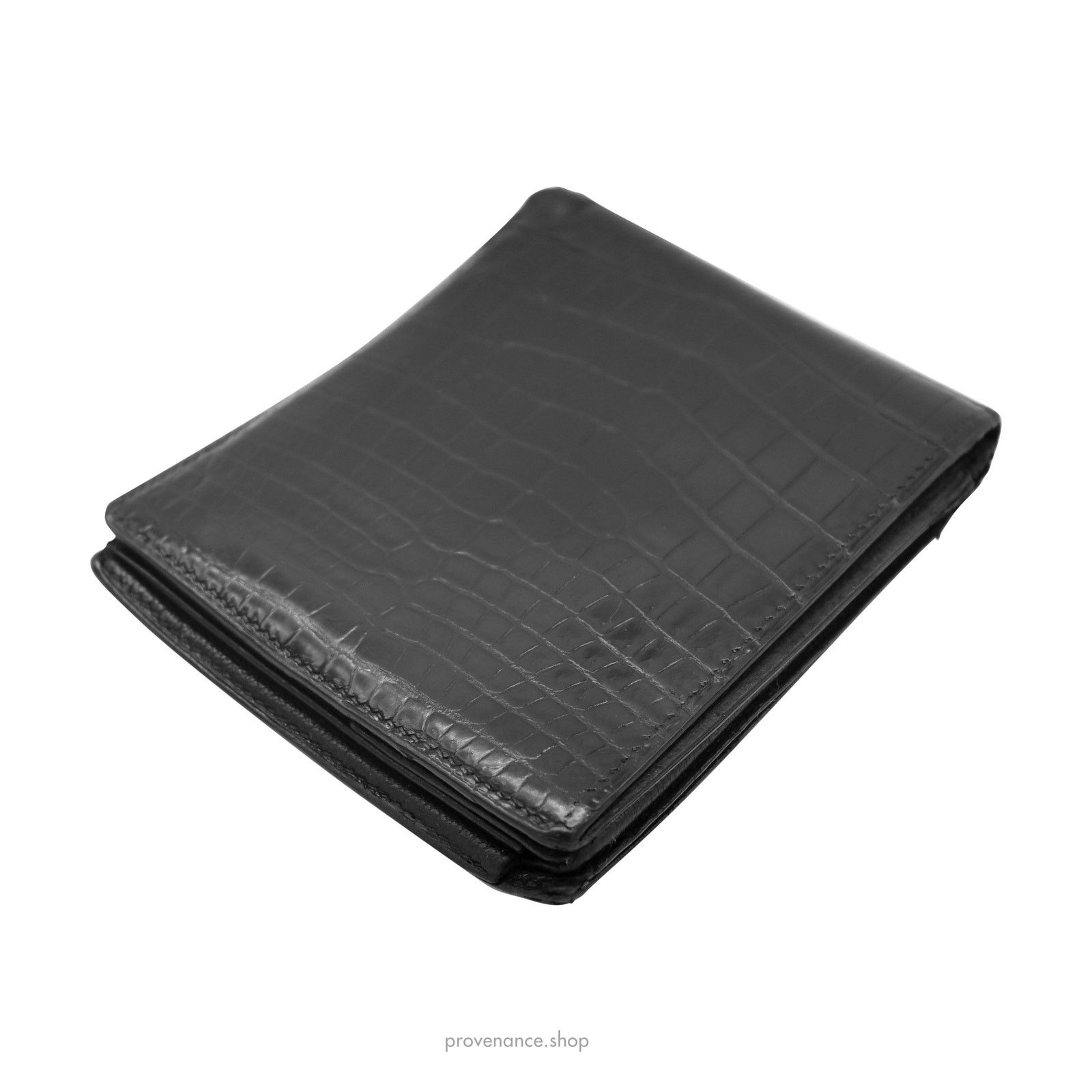 Hermes 🔴 Hermes MC2 Bifold Wallet - Black Crocodile Leather Size ONE SIZE - 10 Thumbnail