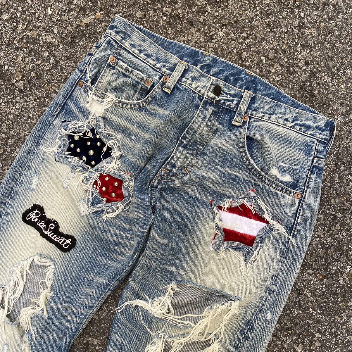 Hysteric Glamour Distressed Denim Thrashed Punk RNA Sweats & Bloods Jeans Size US 30 / EU 46 - 4 Thumbnail