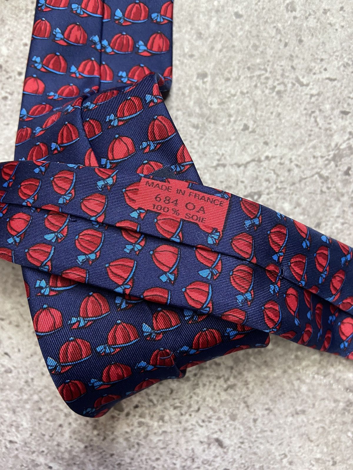 Hermes Hermes Silk Tie Jockey Cap print Size ONE SIZE - 5 Thumbnail