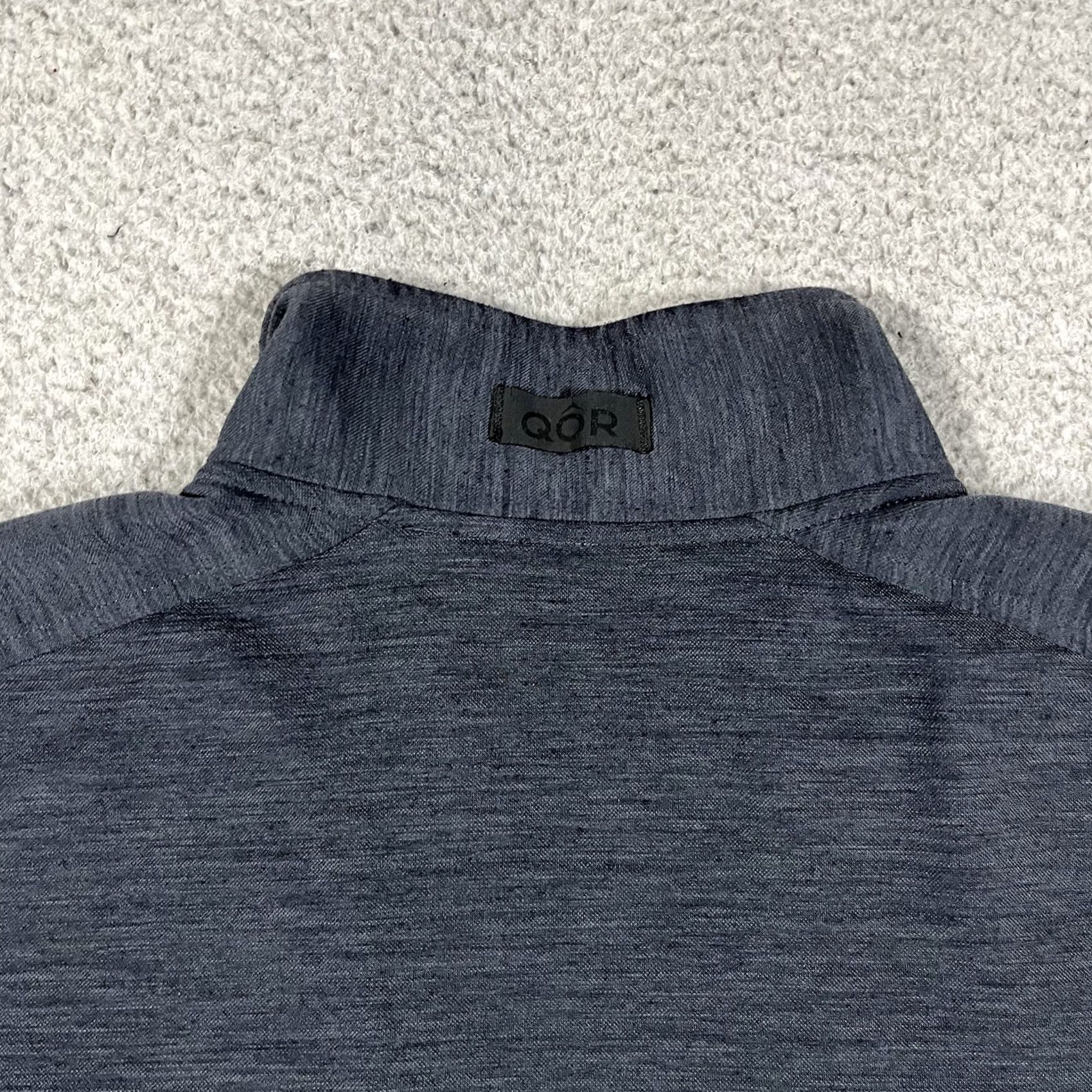 Vintage QOR 1/4 Zip Pullover Mens L Blue Sweatshirt Performance Hiking Outdoor Fleece Size US L / EU 52-54 / 3 - 2 Thumbnail