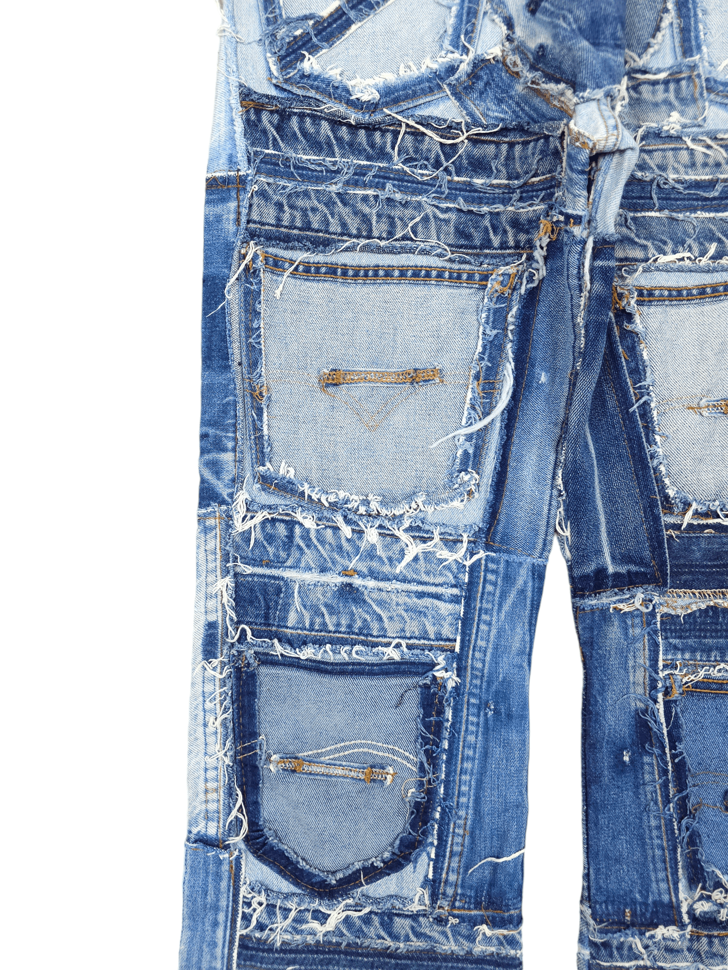 Japanese Brand × Levi's × Vintage 💎 34/32 Vintage Levi’s 505 Custom Patchwork Denim Jeans Size US 34 / EU 50 - 16 Thumbnail