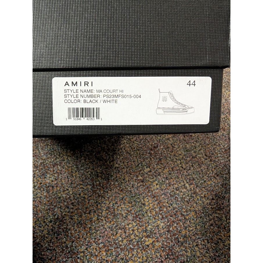 Amiri o1rshd1 Q:2 / MA Court Hi Top Sneakers in Black/White Size US 11 / EU 44 - 10 Thumbnail