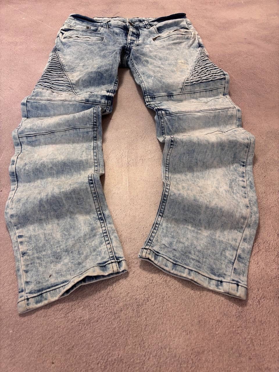 Vintage Japanese Moto Bike Balmain style distressed pants jeans Size US 32 / EU 48 - 1 Thumbnail