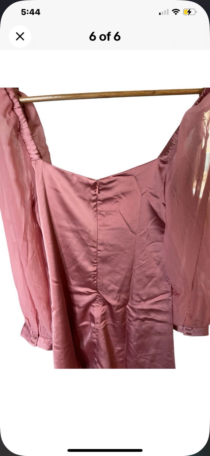 WeWoreWhat WeWoreWhat Pink Satin long Sleeve Dress size 12 Sheer Sleev Size XL / US 12-14 / IT 48-50 - 6 Thumbnail