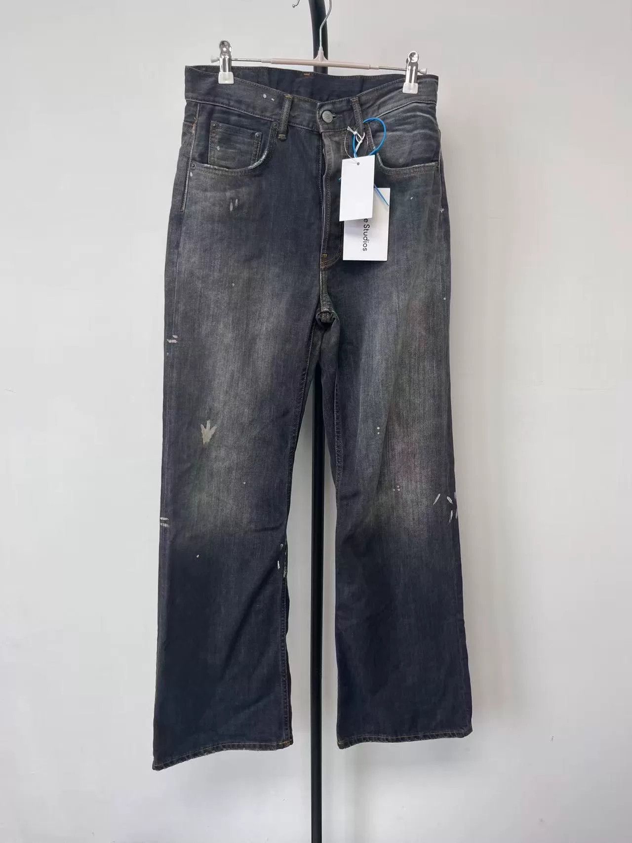 Acne Studios black wide-leg Acne Studios denim pants Size US 28 / EU 44 - 1 Thumbnail