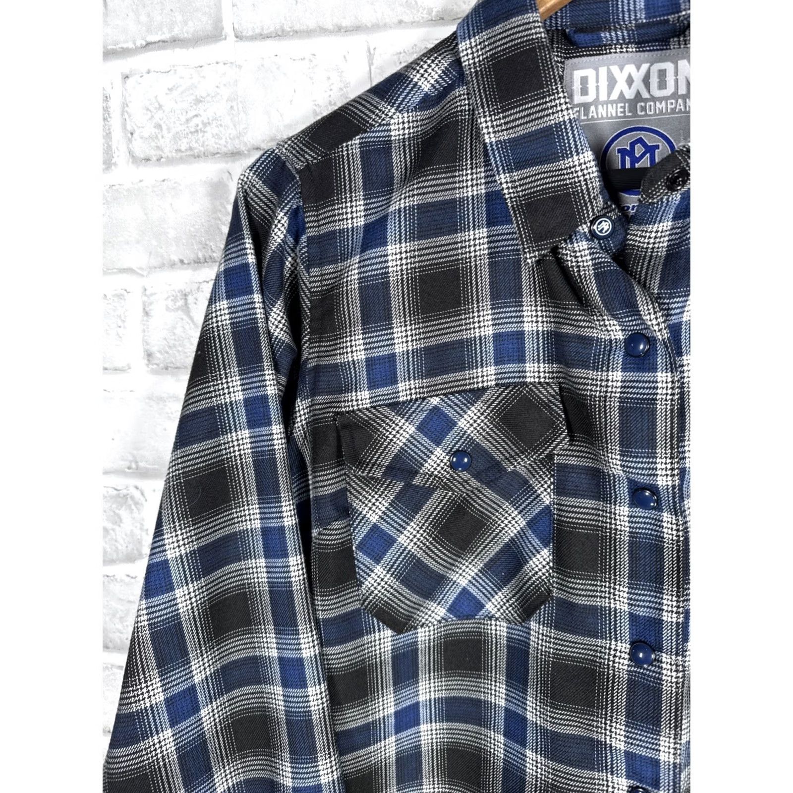 Vintage DIXXON PERFORMANCE Plaid Snap Button Flannel Shirt Womens M Blue Size M / US 6-8 / IT 42-44 - 6 Thumbnail