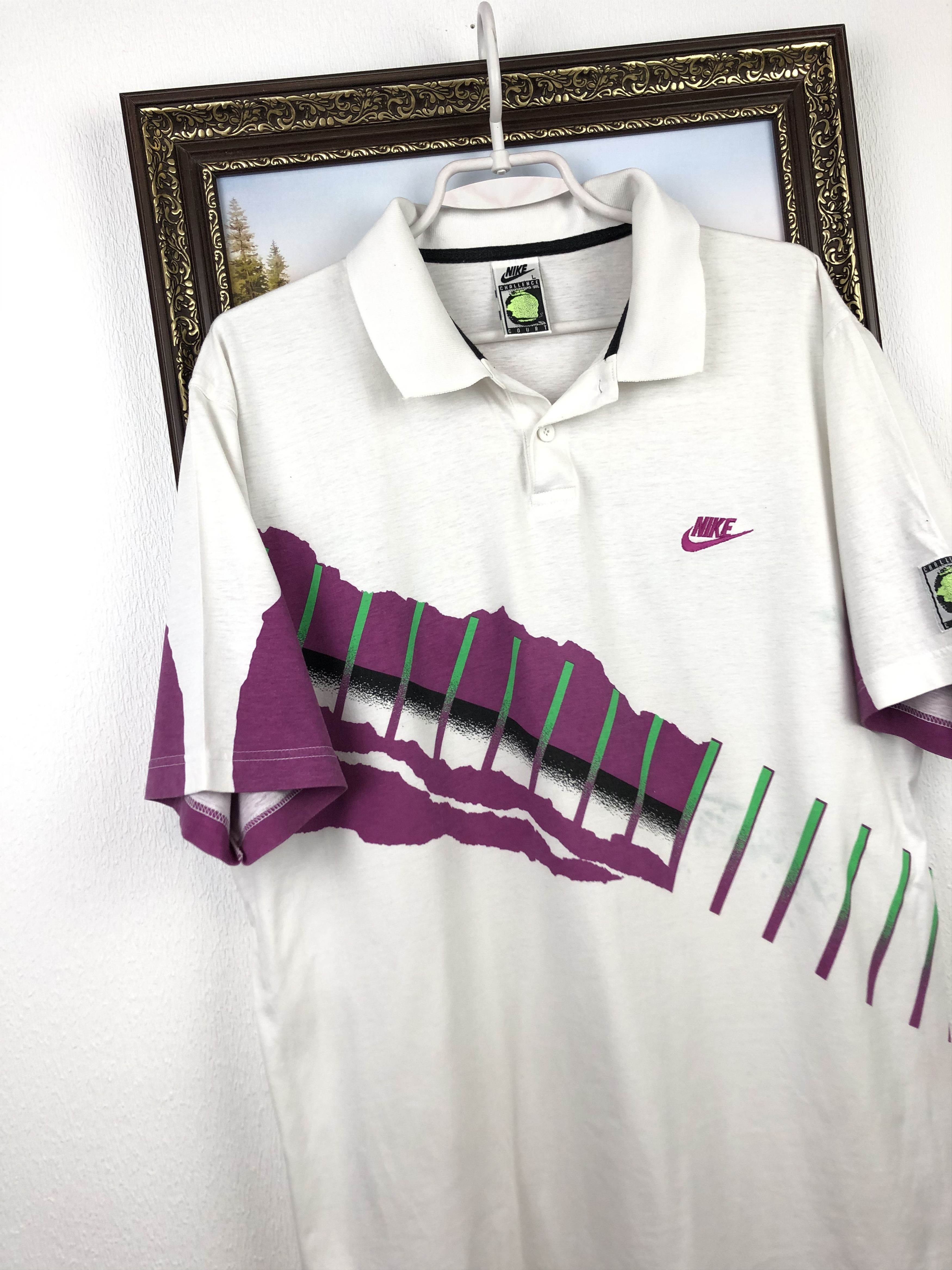 Nike × Vintage Vintage 90's Nike Court Andre Agassi Tennis Shirt Jersey Size US L / EU 52-54 / 3 - 3 Thumbnail